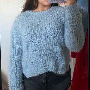 Blue knit sweater